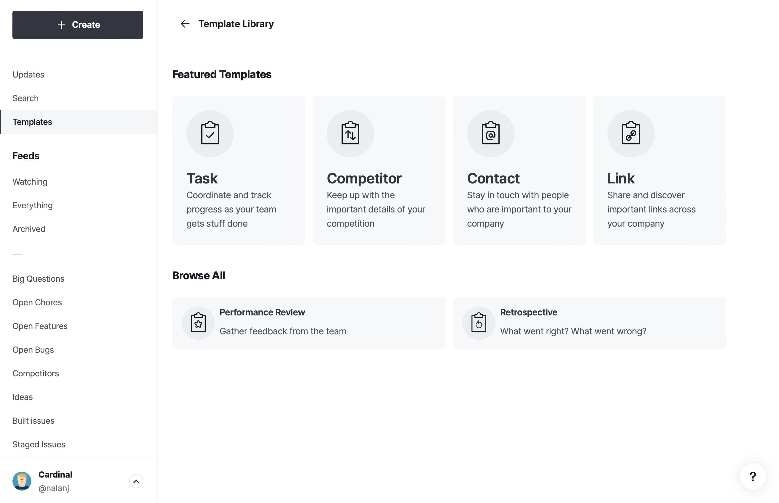The Template Library UI